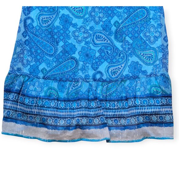 Justice Girls Vibrant Blue Paisley Maxi Dress Size 6 - Picture 4 of 7